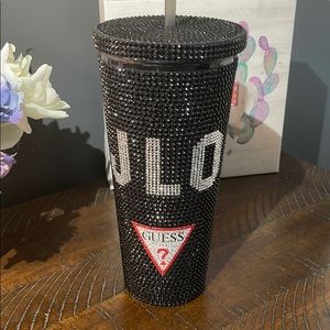 JLo/Guess Crystal Reusable Cup w/Lid and Straw